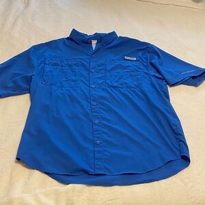 Columbia PFG Men's large Vibrant Blue Casual Shirt